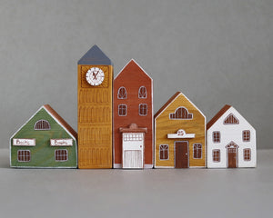 Hand Painted Wooden Buildings - set 1