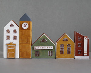 Hand Painted Wooden Buildings - set 2