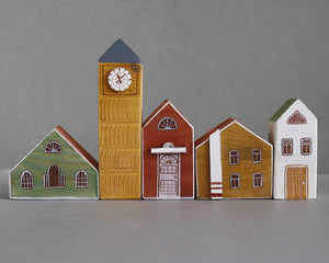 Hand Painted Wooden Buildings - set 5