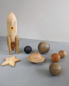 Wooden Rocket and Planet set
