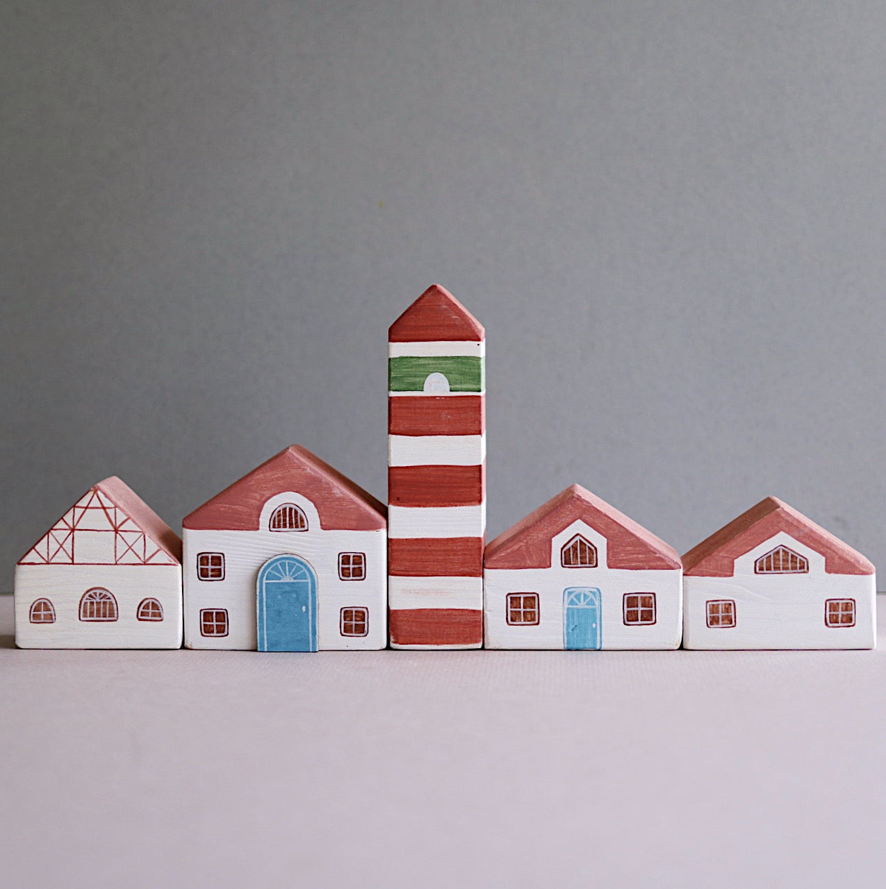 Hand Painted Sea Houses - set 2