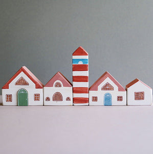 Hand Painted Sea Houses - set 8