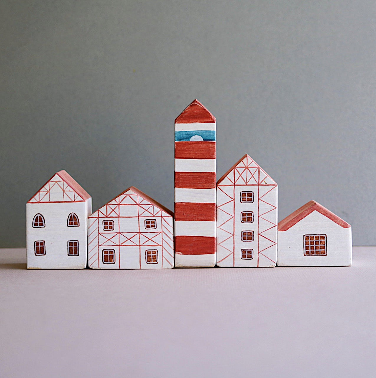 Hand Painted Sea Houses - set 10