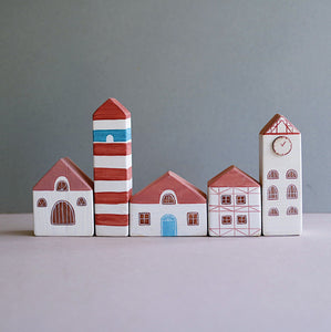 Hand Painted Sea Houses - set 3