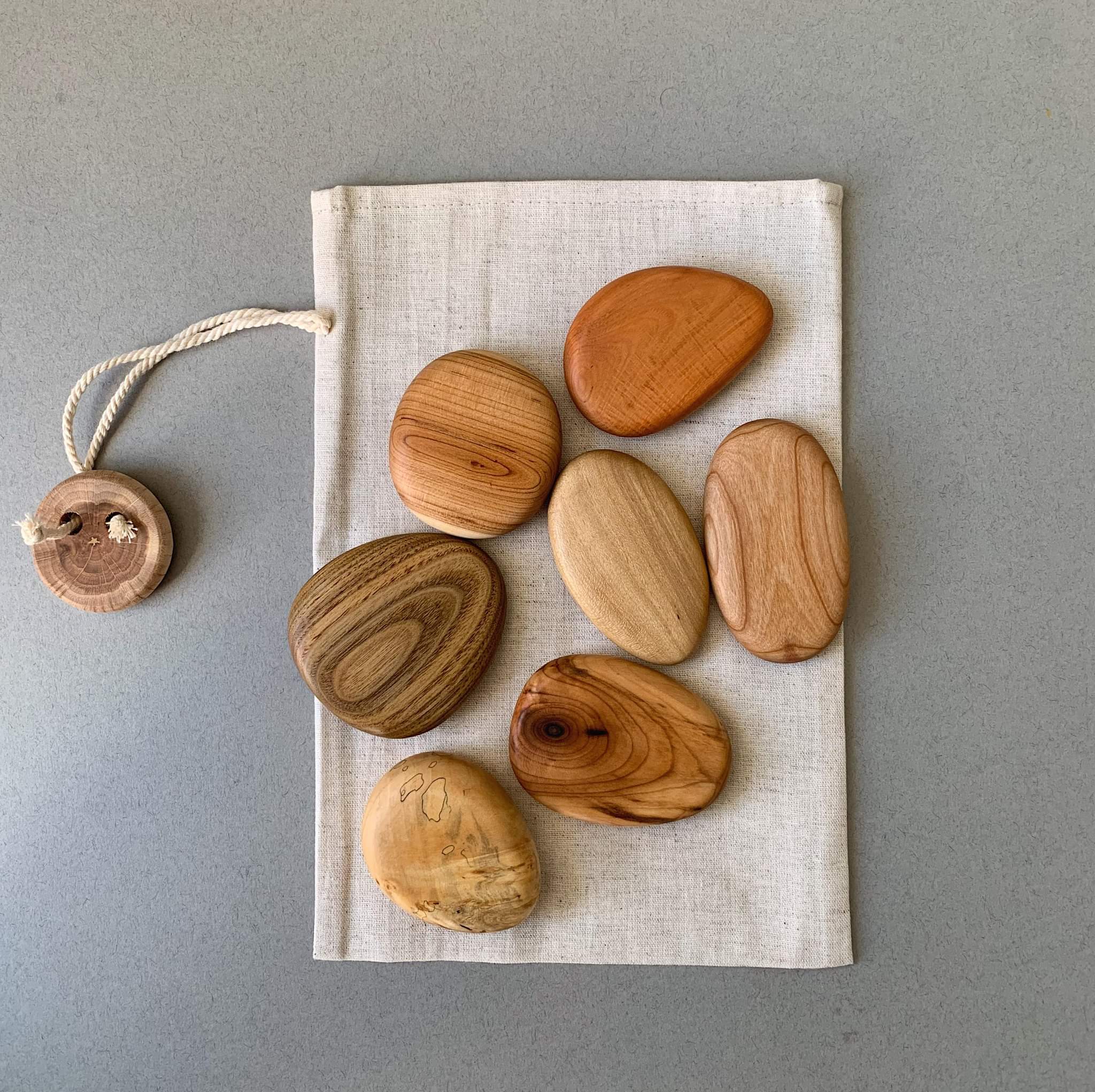 Wooden Stacking Pebbles